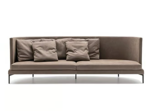 CLAN - Curved leather sofa - Sofa by Living Divani