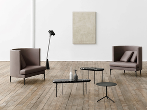 CLAN - Leather armchair with armrests - Armchair by Living Divani