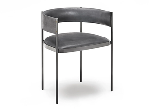ERA - Leather chair with armrests - Chair by Living Divani