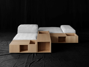 EXTRASOFT - Low MDF coffee table with storage space - Coffee table by Living Divani