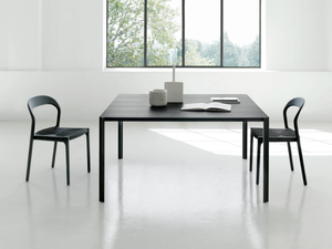 GRAFT - Square aluminium and wood dining table - Table by Living Divani