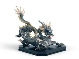 GREAT DRAGON GOLDEN LUSTRE AND BLUE - Porcelain decorative object - Accessories by Lladró