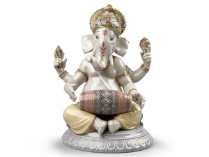MRIDANGAM GANESHA - Porcelain decorative object - Styling by Lladró