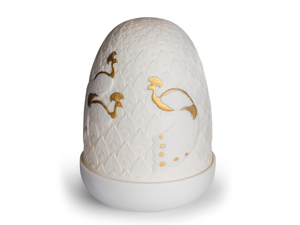 PEACOCKS DOME - LED rechargeable porcelain table lamp - Table lamp by Lladró