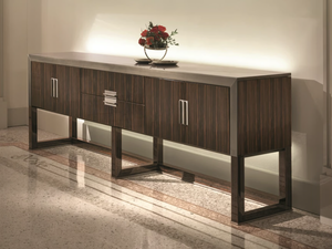 ARMAND - Wooden sideboard with integrated lighting - Cabinet by Longhi