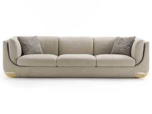 BRAVERY - 3 seater leather and fabric sofa - Sofa by Longhi
