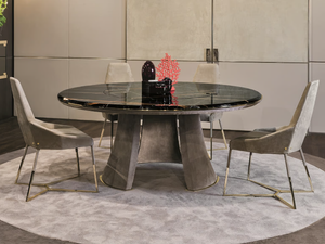 DAMIEN - Round table with Lazy Susan - Table by Longhi