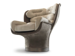 ELDA OFFICE - Swivel leather armchair - Armchair by Longhi