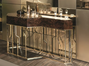 GINZA EVO - Wooden console table with drawers - Console by Longhi