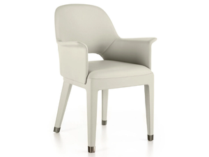 HARMONY - Upholstered leather chair with armrests - Chair by Longhi