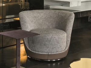 LAURENT - Swivel fabric armchair - Armchair by Longhi