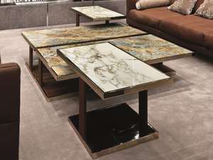 LAYER - Rectangular marble coffee table - Coffee table by Longhi