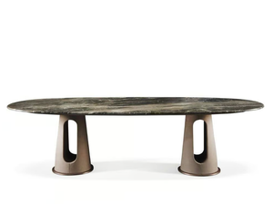 MAVERICK - Marble and leather table - Table by Longhi