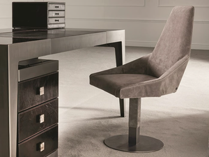 MIU - Swivel upholstered leather chair - Chair by Longhi