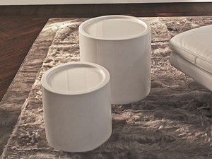 ROADSTER - Round garden side table with tray - Styling by Longhi