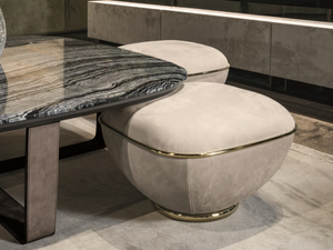 SIGMA - Square leather pouf - Pouf by Longhi