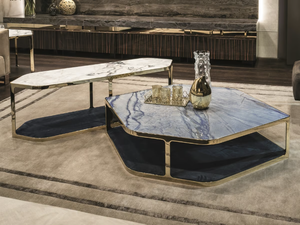 TILES - Low hexagonal coffee table - Coffee table by Longhi