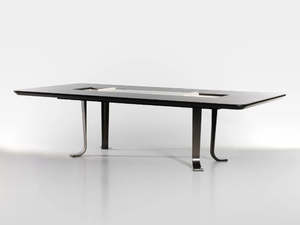 MANTA - Rectangular wooden table with Lazy Susan - Table by Lorenzo Tondelli