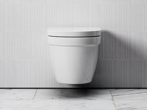 BERKELEY - Wall-hung rimless ceramic toilet - Toilet seat by LUSSO