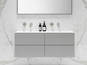 CELARE - Double wall-mounted wooden vanity unit with drawers - Washbasin cabinet by LUSSO