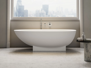 COCOON - Asymmetric oval Resin Stone bathtub - Bathtub by LUSSO
