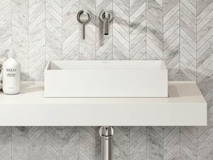 CUBE - Countertop rectangular Resin Stone washbasin - Washbasin by LUSSO