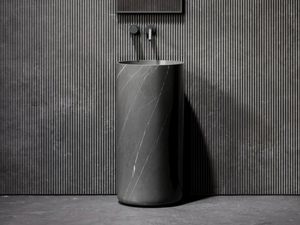DESIGNO - Freestanding round Pietra Grey marble washbasin - Washbasin by LUSSO
