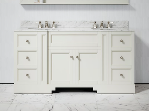 EATON - Double wooden vanity unit with doors with drawers - Washbasin cabinet by LUSSO