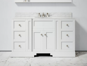 EATON - Single wooden vanity unit with doors with drawers - Washbasin cabinet by LUSSO