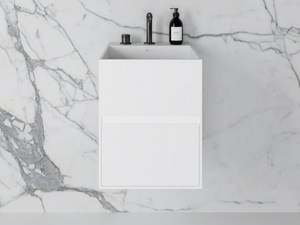 ETHOS - Wall-mounted Resin Stone vanity unit with drawers - Washbasin cabinet by LUSSO