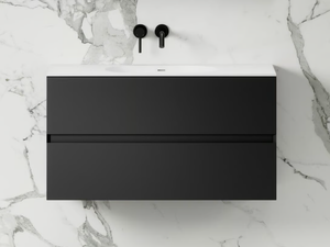 GOBAIN - Wall-mounted wooden vanity unit with drawers and washbasin - Washbasin cabinet by LUSSO