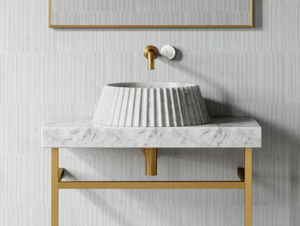 LAMP - Countertop round Carrara marble washbasin - Washbasin by LUSSO