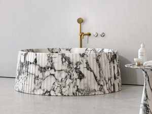 LAMP - Round Arabescato marble bathtub - Bathtub by LUSSO