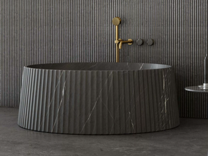 LAMP - Round Pietra Grey marble bathtub - Bathtub by LUSSO