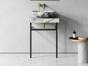 LOMAZZO - Single Arabescato marble washbasin countertop - Washbasin by LUSSO