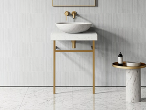 LOMAZZO - Single Carrara marble washbasin countertop - Washbasin by LUSSO