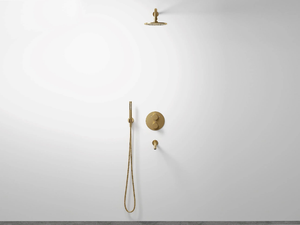 LUXE - 5 hole wall-mounted bathtub set with overhead shower - Tap by LUSSO