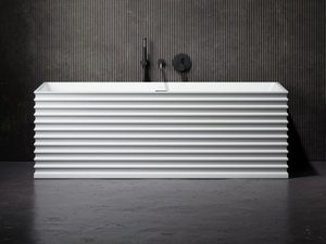 MADDOX - Freestanding rectangular Resin Stone bathtub - Bathtub by LUSSO