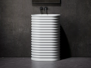 MADDOX - Freestanding round single Resin Stone washbasin - Washbasin by LUSSO
