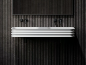 MADDOX - Wall-mounted double rectangular Resin Stone washbasin - Washbasin by LUSSO