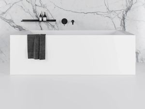 MENSOLA - Freestanding rectangular Resin Stone bathtub - Bathtub by LUSSO