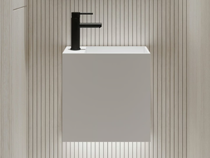 MODUL - Rectangular wall-mounted Resin Stone handrinse basin - Washbasin by LUSSO
