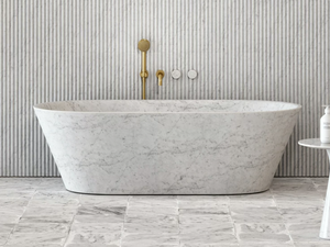 MUSE - Freestanding oval Carrara marble bathtub - Bathtub by LUSSO