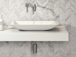 QUADRATO - Countertop rectangular Resin Stone washbasin - Washbasin by LUSSO