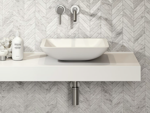 QUADRATO - Countertop square single Resin Stone washbasin - Washbasin by LUSSO