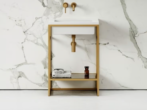 SIGNATURE - Floor-standing stainless steel console sink - Washbasin cabinet by LUSSO