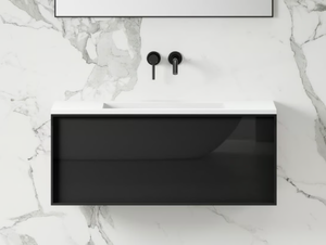 VITA - Wooden vanity unit with drawers and integrated washbasin - Washbasin cabinet by LUSSO