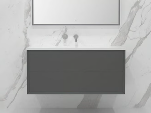 VOLINI - Resin Stone vanity unit with drawers with integrated washbasin - Washbasin cabinet by LUSSO