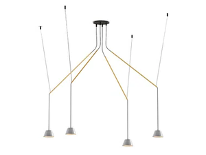 ABSIDIOLA C MOVIL 4 CONICA - Adjustable terracotta pendant lamp - Ceiling lamp by Luxcambra