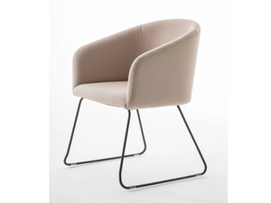 BLOOM XL - Sled base fabric chair with armrests - Chair by Luxy